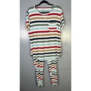 Lates by Kate striped pajama set short-sleeve top M Soft Modal